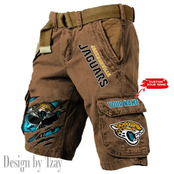 Jacksonville Jaguars Pocket Print Cargo Shorts (Belt Not Included) trending 2025 S9MCS349 - Image 2