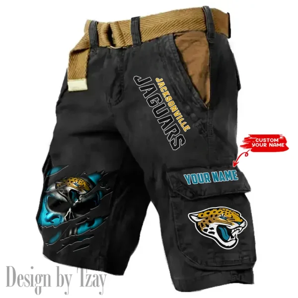 Jacksonville Jaguars Pocket Print Cargo Shorts (Belt Not Included) trending 2025 S9MCS349 - Image 3