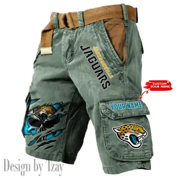 Jacksonville Jaguars Pocket Print Cargo Shorts (Belt Not Included) trending 2025 S9MCS349 - Image 5