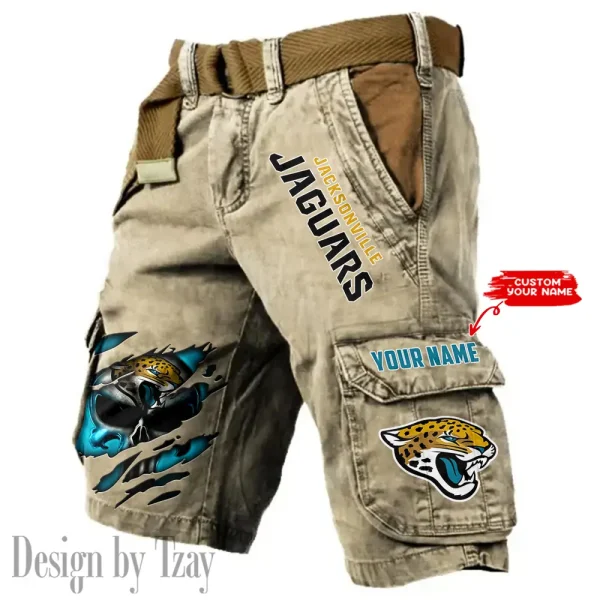 Jacksonville Jaguars Pocket Print Cargo Shorts (Belt Not Included) trending 2025 S9MCS349 - Image 6