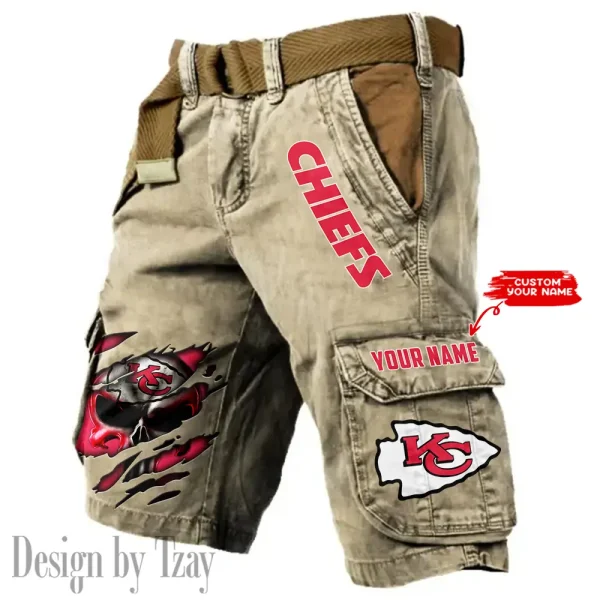 Kansas City Chiefs Pocket Print Cargo Shorts (Belt Not Included) trending 2025 S9MCS350 - Image 4