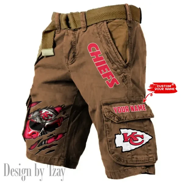 Kansas City Chiefs Pocket Print Cargo Shorts (Belt Not Included) trending 2025 S9MCS350 - Image 3