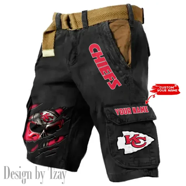 Kansas City Chiefs Pocket Print Cargo Shorts (Belt Not Included) trending 2025 S9MCS350 - Image 5