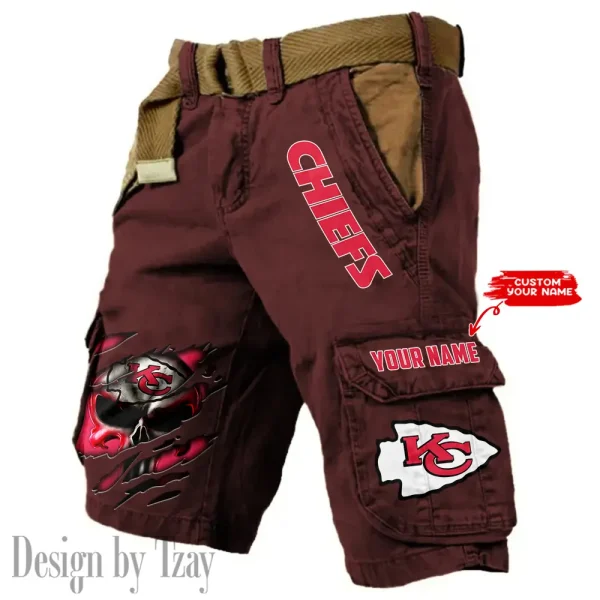 Kansas City Chiefs Pocket Print Cargo Shorts (Belt Not Included) trending 2025 S9MCS350 - Image 6