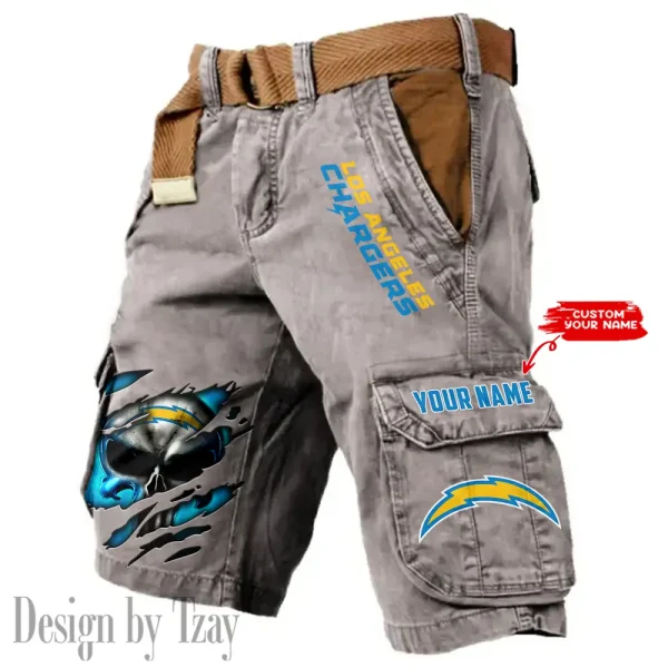 Los Angeles Chargers Pocket Print Cargo Shorts (Belt Not Included) trending 2025 S9MCS352 - Image 4