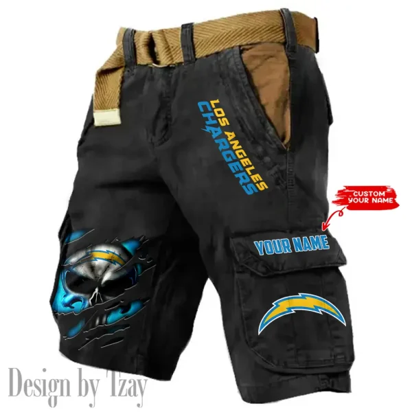 Los Angeles Chargers Pocket Print Cargo Shorts (Belt Not Included) trending 2025 S9MCS352 - Image 5