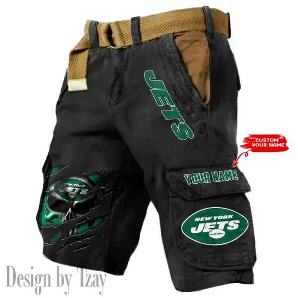 New York Jets Pocket Print Cargo Shorts (Belt Not Included) trending 2025 S9MCS359 - Image 4