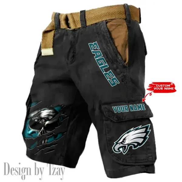Philadelphia Eagles Pocket Print Cargo Shorts (Belt Not Included) trending 2025 S9MCS360 - Image 6