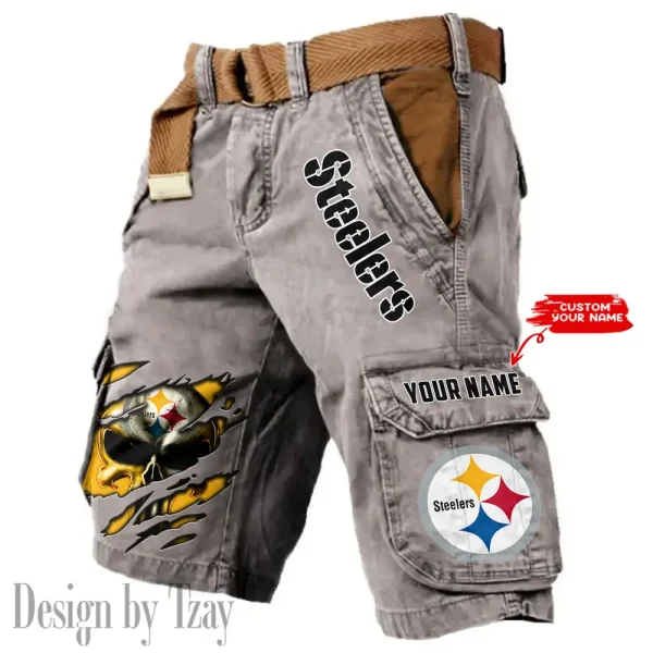 Pittsburgh Steelers Pocket Print Cargo Shorts (Belt Not Included) trending 2025 S9MCS361 - Image 3