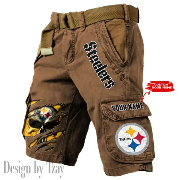 Pittsburgh Steelers Pocket Print Cargo Shorts (Belt Not Included) trending 2025 S9MCS361 - Image 4