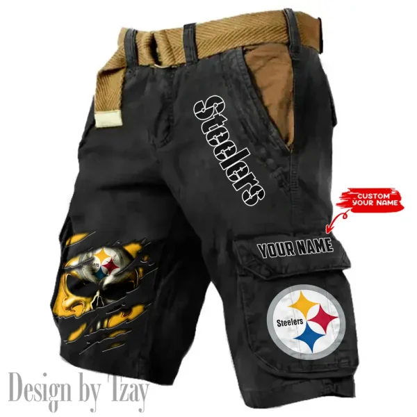 Pittsburgh Steelers Pocket Print Cargo Shorts (Belt Not Included) trending 2025 S9MCS361 - Image 5