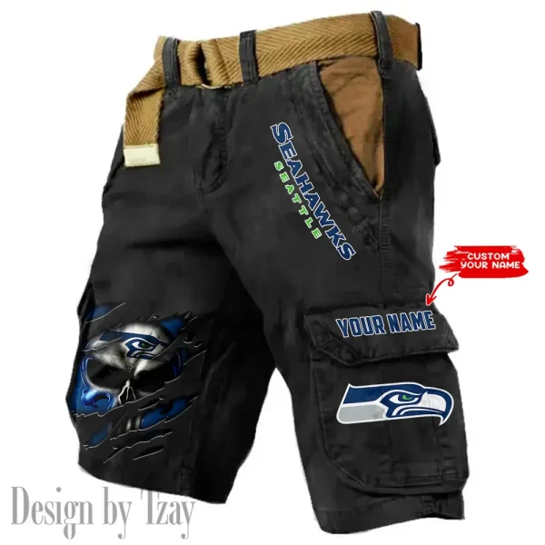 Seattle Seahawks Pocket Print Cargo Shorts (Belt Not Included) trending 2025 S9MCS363 - Image 6