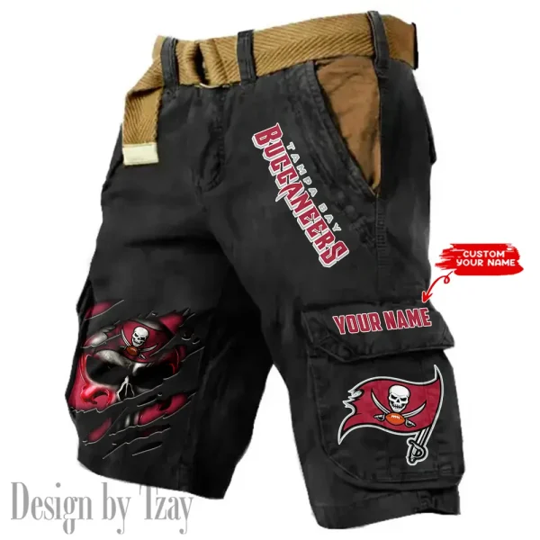 Tampa Bay Buccaneers Pocket Print Cargo Shorts (Belt Not Included) trending 2025 S9MCS364