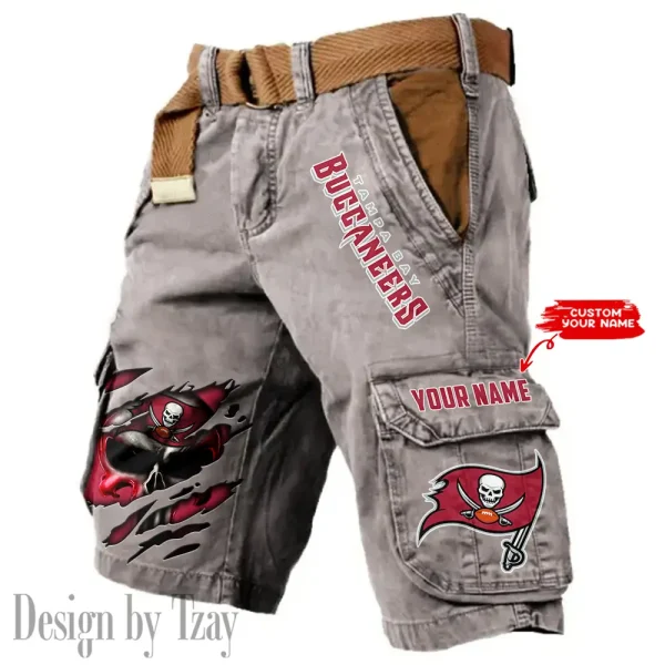 Tampa Bay Buccaneers Pocket Print Cargo Shorts (Belt Not Included) trending 2025 S9MCS364 - Image 3