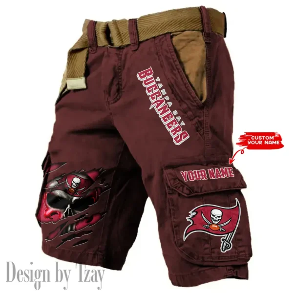 Tampa Bay Buccaneers Pocket Print Cargo Shorts (Belt Not Included) trending 2025 S9MCS364 - Image 5