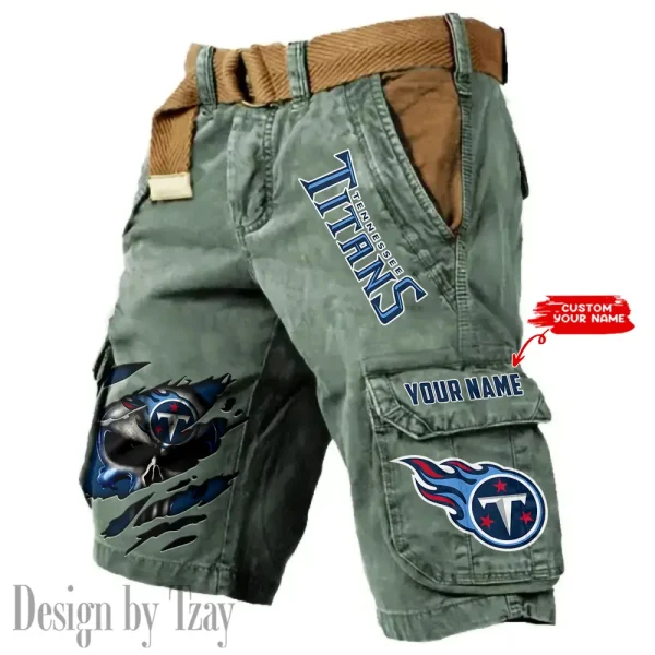 Tennessee Titans Pocket Print Cargo Shorts (Belt Not Included) trending 2025 S9MCS365 - Image 2