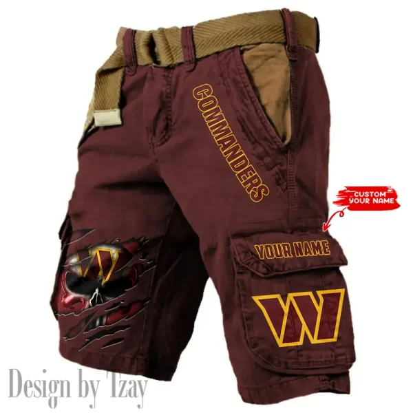 Washington Commanders Pocket Print Cargo Shorts (Belt Not Included) trending 2025 S9MCS366 - Image 3