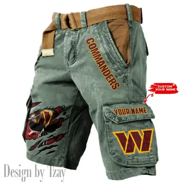 Washington Commanders Pocket Print Cargo Shorts (Belt Not Included) trending 2025 S9MCS366 - Image 4