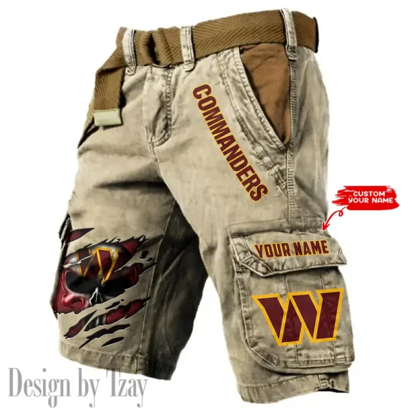 Washington Commanders Pocket Print Cargo Shorts (Belt Not Included) trending 2025 S9MCS366 - Image 5