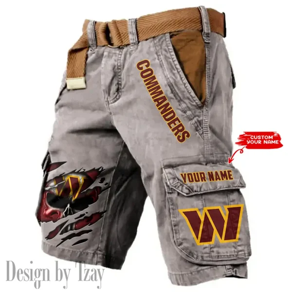Washington Commanders Pocket Print Cargo Shorts (Belt Not Included) trending 2025 S9MCS366 - Image 6