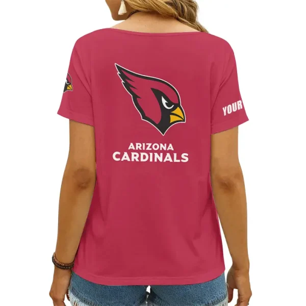 Arizona Cardinals Girl Clothes Summer V-neck Short-sleeved Tees New 2025 AGCWTS1032 - Image 2
