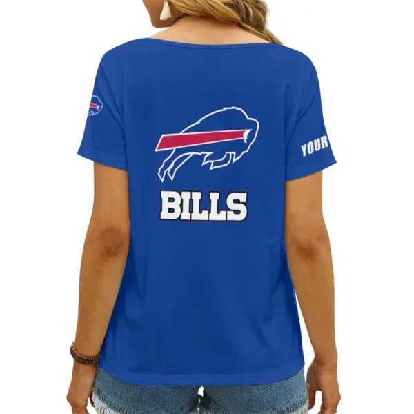 Buffalo Bills Girl Clothes Summer V-neck Short-sleeved Tees New 2025 AGCWTS1033 - Image 2