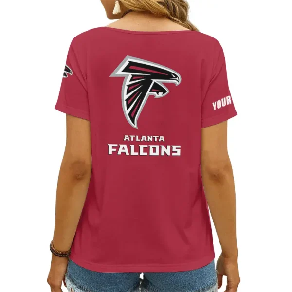 Atlanta Falcons Girl Clothes Summer V-neck Short-sleeved Tees New 2025 AGCWTS1034 - Image 2
