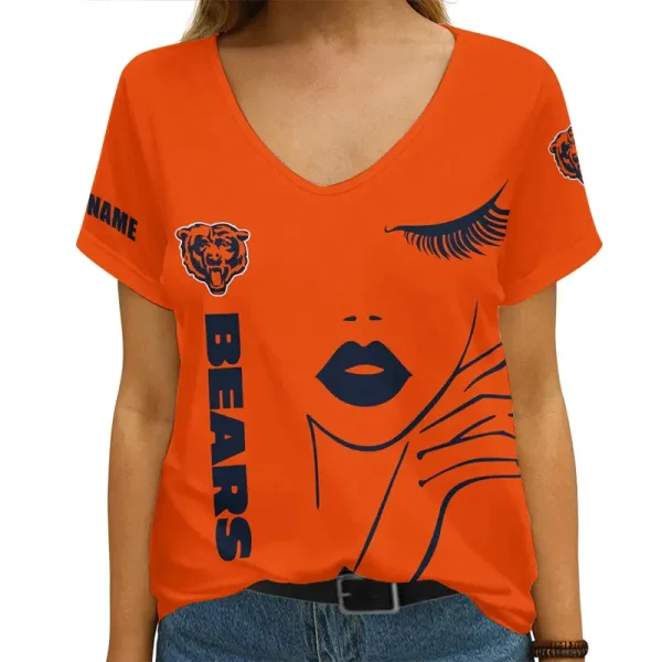 Chicago Bears Favorite V-Neck T-Shirt for Women Style 2025 ANZ-AGCWTS1037