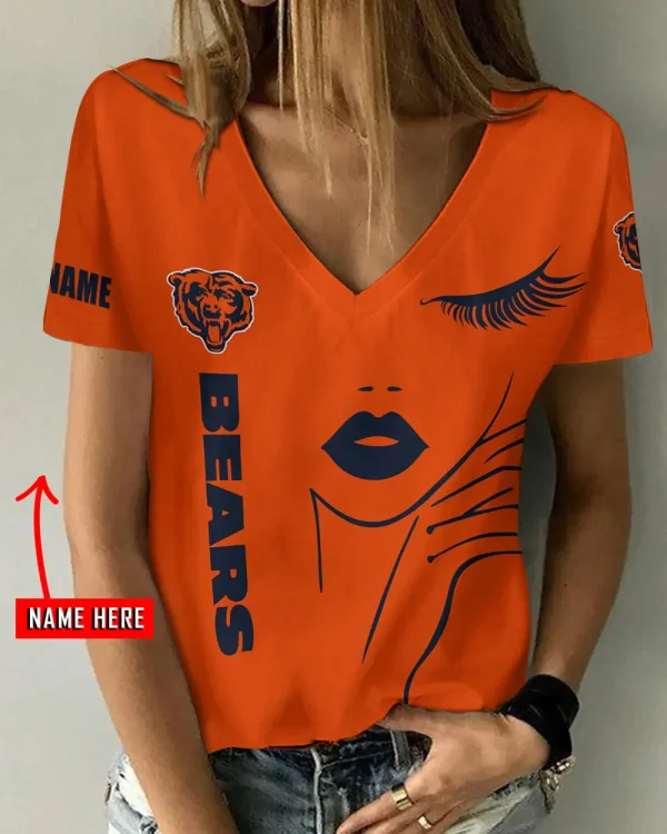 Chicago Bears Favorite V-Neck T-Shirt for Women Style 2025 ANZ-AGCWTS1037 - Image 2