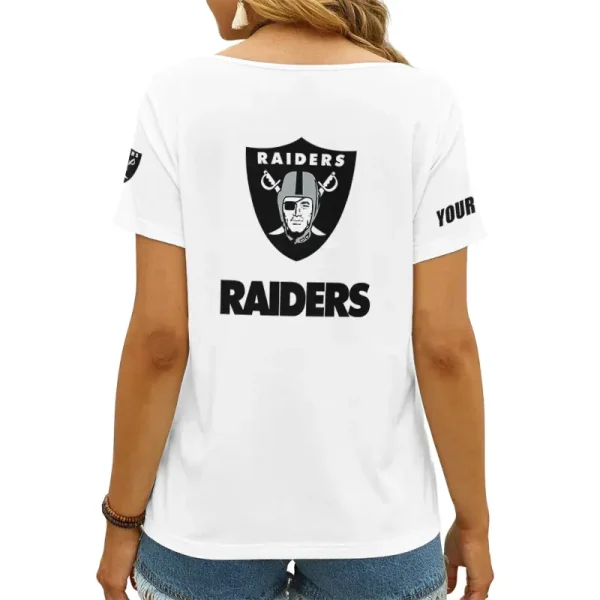Las Vegas Raiders Girl Clothes Summer V-neck Short-sleeved Tees New 2025 AGCWTS1048 - Image 2