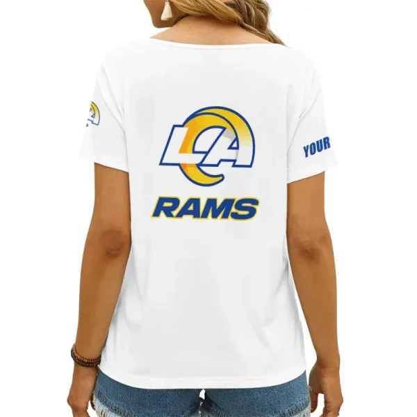 Los Angeles Rams Girl Clothes Summer V-neck Short-sleeved Tees New 2025 AGCWTS1050 - Image 2
