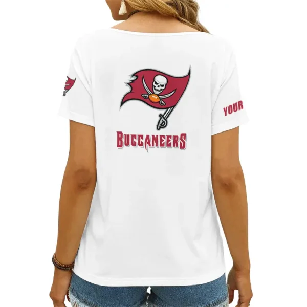 Tampa Bay Buccaneers Girl Clothes Summer V-neck Short-sleeved Tees New 2025 AGCWTS1061 - Image 2