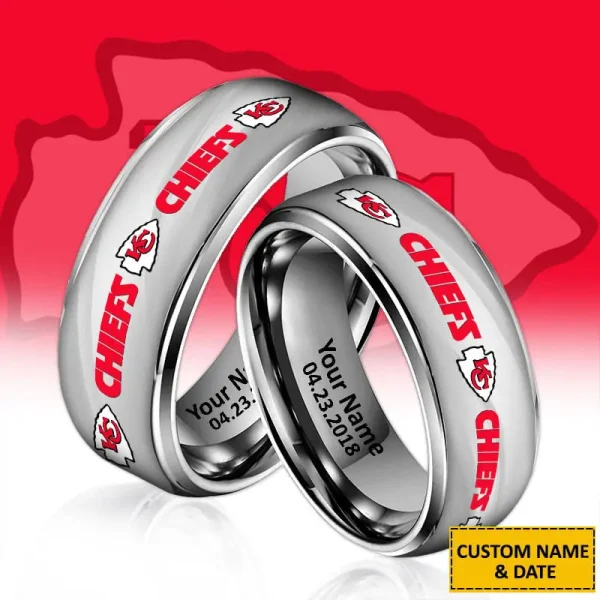Kansas City Chiefs New Style Ring Personalized Name And Date Gift For Fans AZSSRINGS068