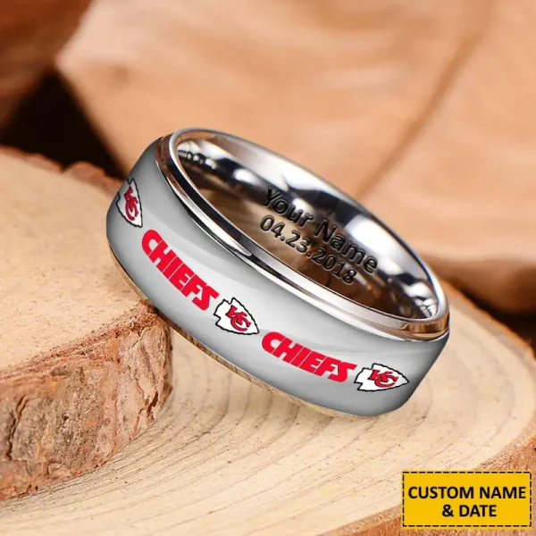 Kansas City Chiefs New Style Ring Personalized Name And Date Gift For Fans AZSSRINGS068 - Image 3