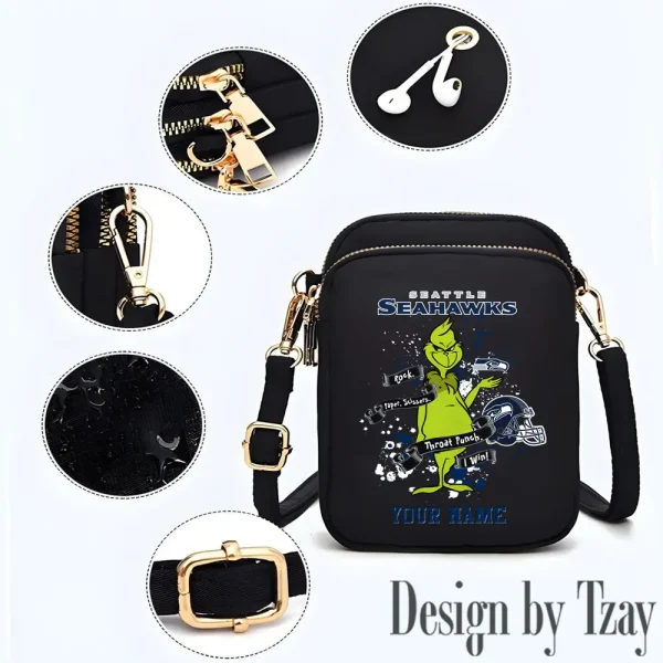 Seattle Seahawks Cute Shoulder Bag With Colorful Canvas Zipper Printed S9CBB492 - Image 3