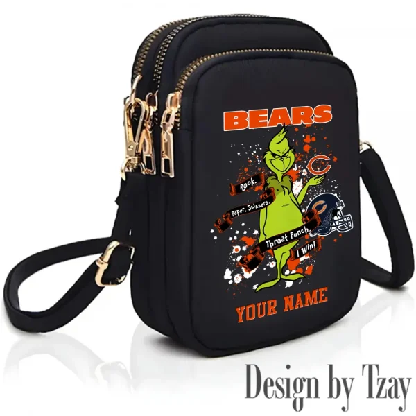 Chicago Bears Cute Shoulder Bag With Colorful Canvas Zipper Printed S9CBB498
