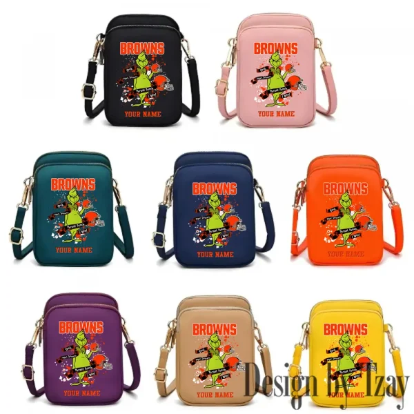 Cleveland Browns Cute Shoulder Bag With Colorful Canvas Zipper Printed S9CBB500 - Image 3