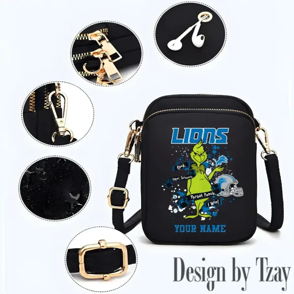 Detroit Lions Cute Shoulder Bag With Colorful Canvas Zipper Printed S9CBB503 - Image 3