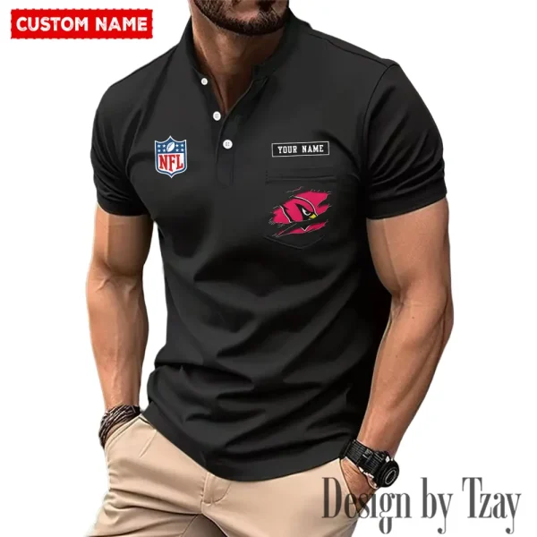 Arizona Cardinals Men's Muscle Henley Shirts New 2025 SPTMMHS001