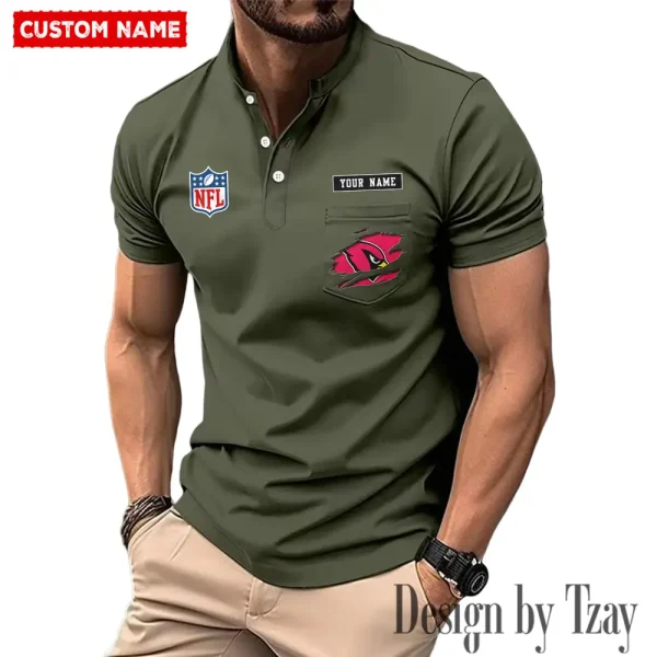 Arizona Cardinals Men's Muscle Henley Shirts New 2025 SPTMMHS001 - Image 5