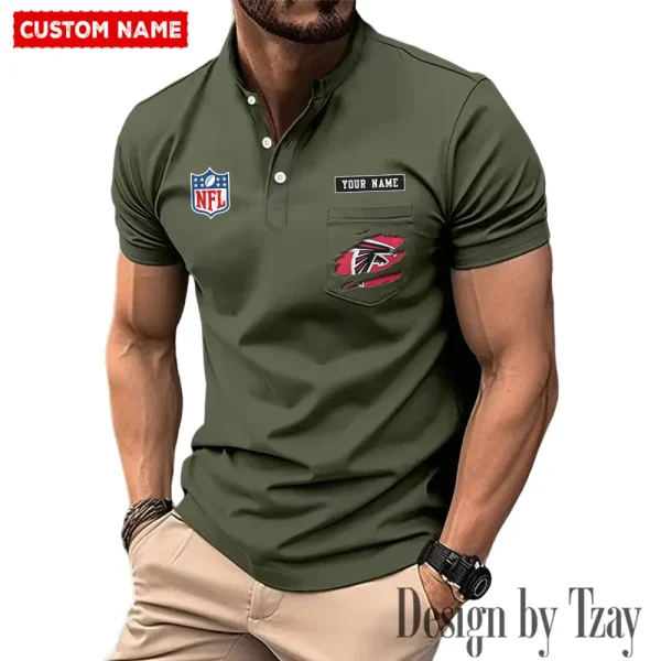 Atlanta Falcons Men's Muscle Henley Shirts New 2025 SPTMMHS002 - Image 2