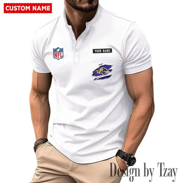 Baltimore Ravens Men's Muscle Henley Shirts New 2025 SPTMMHS003