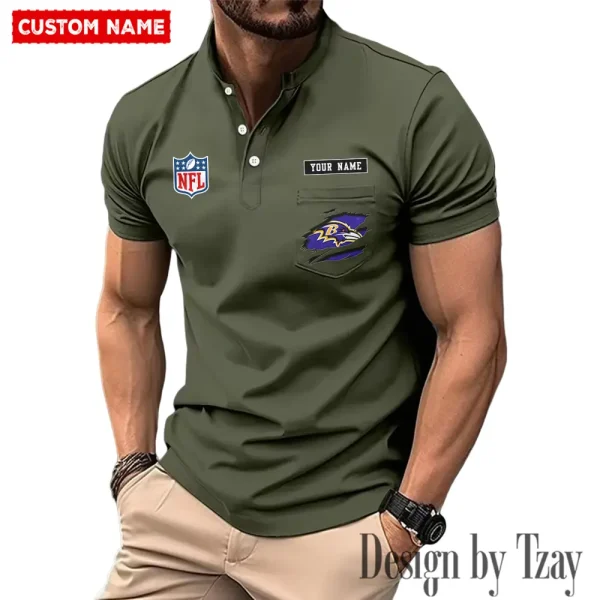 Baltimore Ravens Men's Muscle Henley Shirts New 2025 SPTMMHS003 - Image 6
