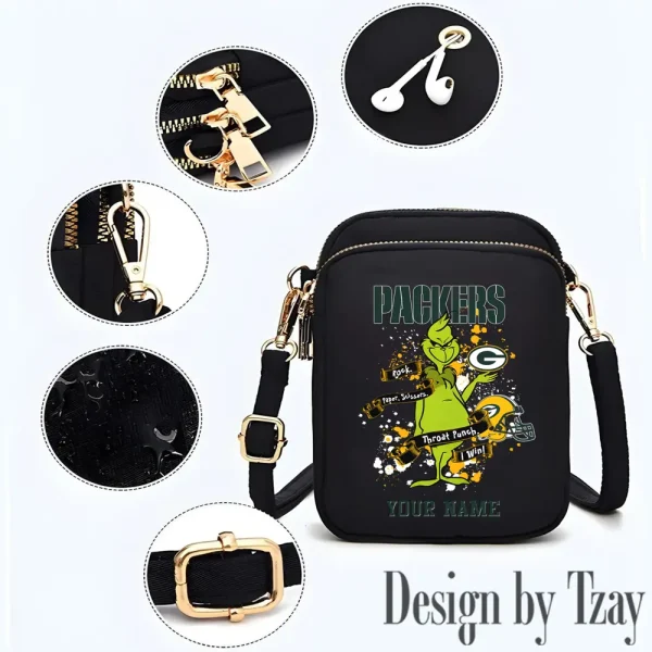 Green Bay Packers Cute Shoulder Bag With Colorful Canvas Zipper Printed S9CBB504 - Image 2