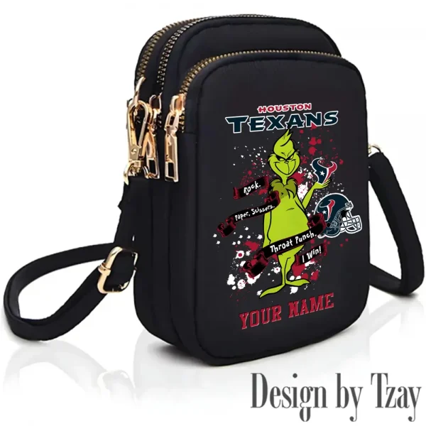 Houston Texans Cute Shoulder Bag With Colorful Canvas Zipper Printed S9CBB505