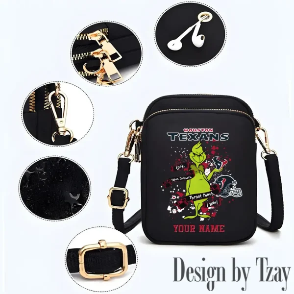 Houston Texans Cute Shoulder Bag With Colorful Canvas Zipper Printed S9CBB505 - Image 3