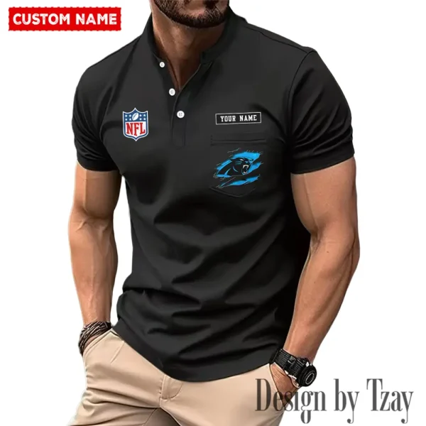 Carolina Panthers Men's Muscle Henley Shirts New 2025 SPTMMHS005
