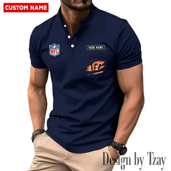 Cincinnati Bengals Men's Muscle Henley Shirts New 2025 SPTMMHS007 - Image 2