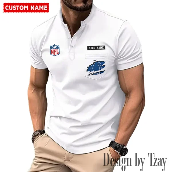 Indianapolis Colts Men's Muscle Henley Shirts New 2025 SPTMMHS014 - Image 4