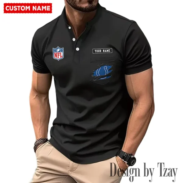 Indianapolis Colts Men's Muscle Henley Shirts New 2025 SPTMMHS014 - Image 6